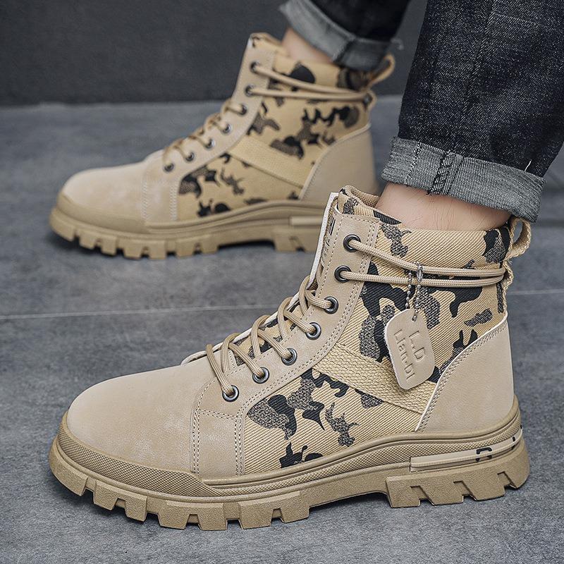 Men's Boots 2025 New High Quality Outdoor Breathable Wear Resistant Shoes Platform Non-slip Desert Hiking Mountaineering Boots