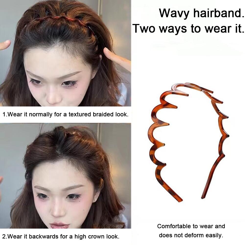 Toothed Comb Hair Hoop Non-Slip High Cranium Head Bands Wavy Teeth Hair Hoop Accessory for Women Daily Use Yoga Spa Parties