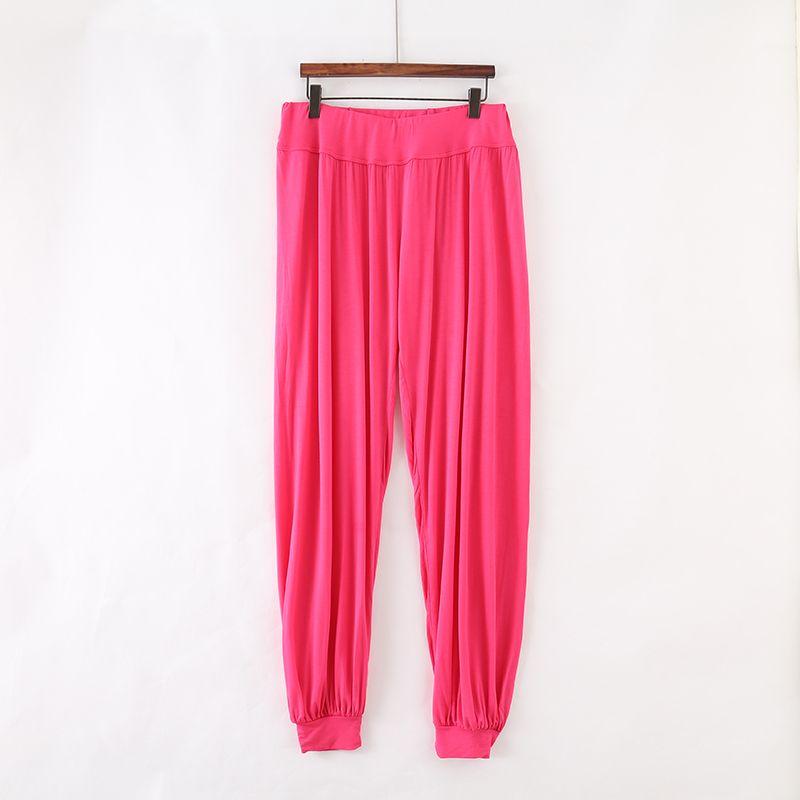 

Женские летние свободные штаны-блумеры для йоги, танцевальные штаны с широкими штанинами из модала, с высокой посадкой, больших размеров, штаны для кунг-фу, штаны для упражнений и тренировок Rose Red L 60.00 kg-70.00 kg