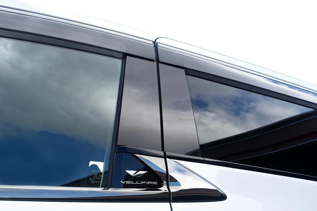 SecondStage Toyota 40 Series Pillar Garnish Carbon Fiber for vehicles with genuine side T743DCB Vellfire/Alphard (Digital Look, visors)