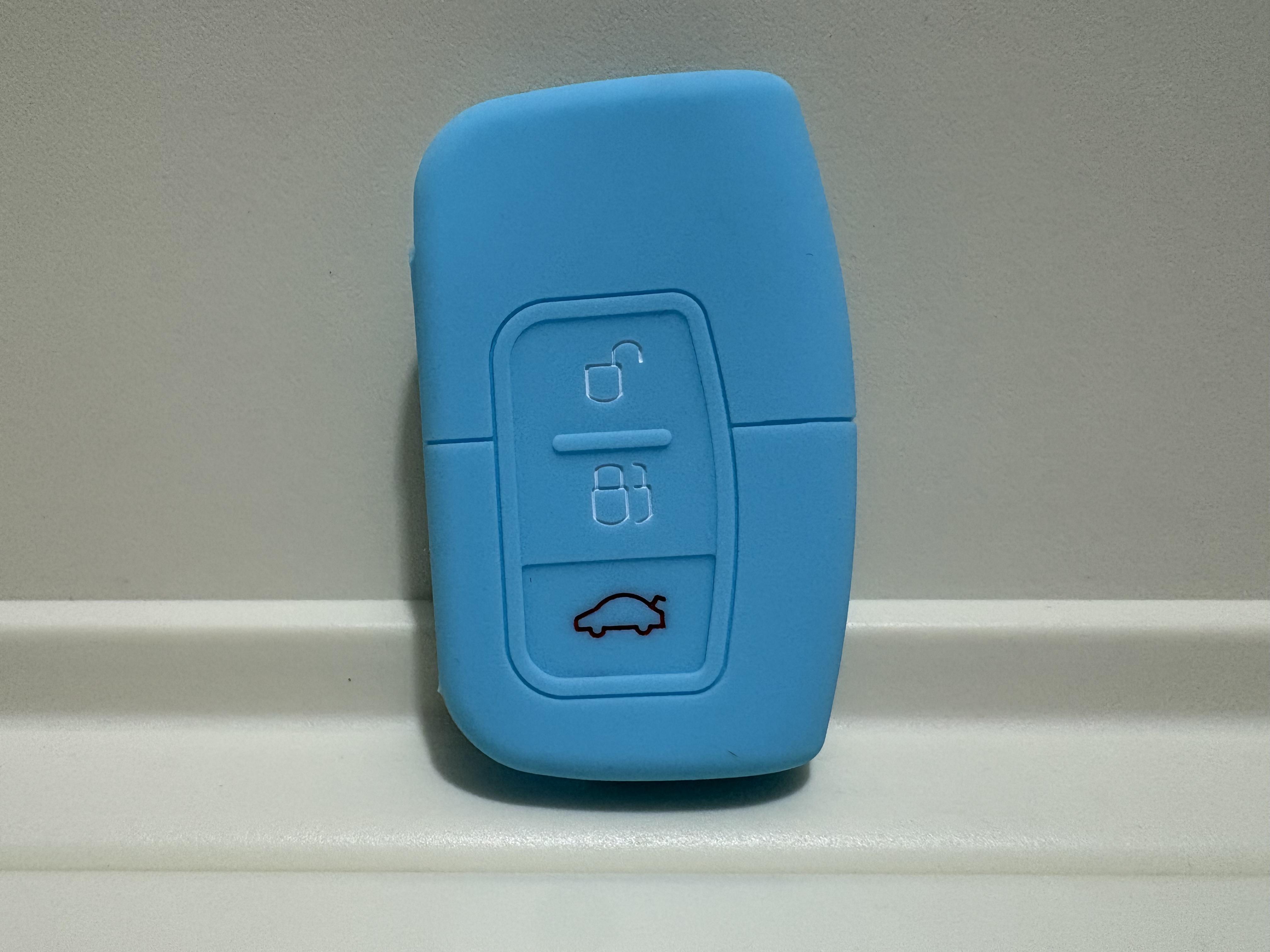 

1Pc New Silicone Case For Ford Focus Mondeo Galaxy S-Max C-Max Ku Car Keyless Control Shell Holder 3 Buttons FOB Protector Parts небесно-голубой