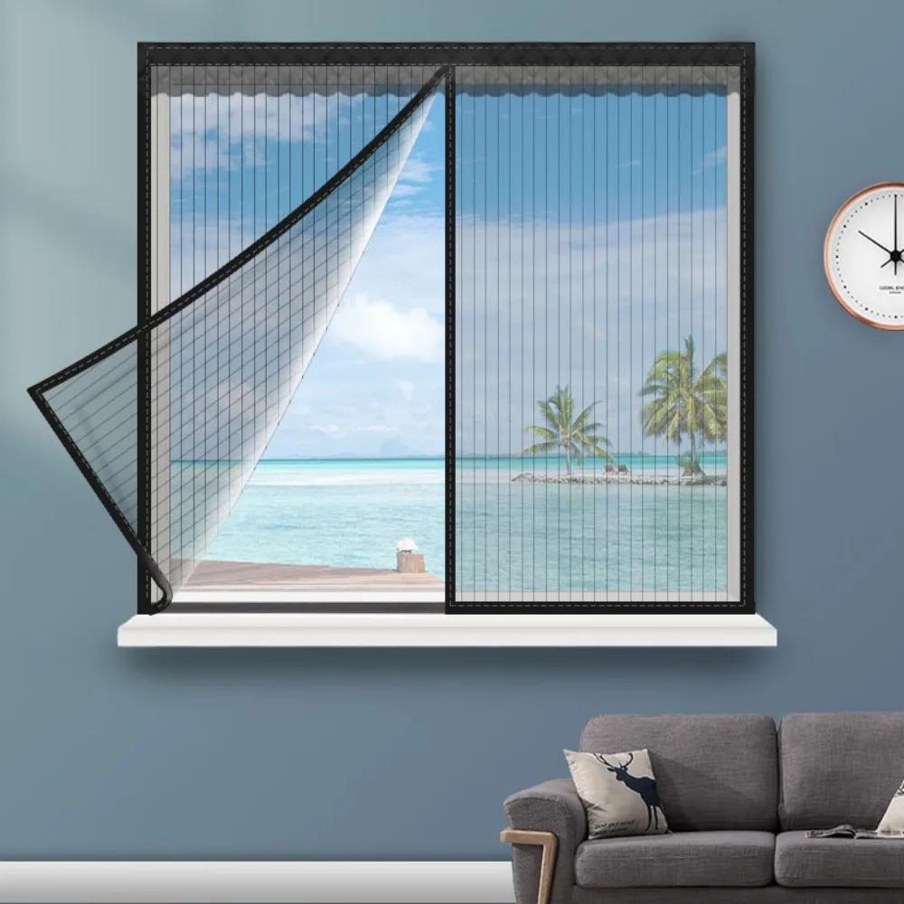 Summer Self-adhesive Window Screen Anti-Mosquito Prevent Flying Insects Invisible Mesh Curtains Removable Magnetic Screen Window
