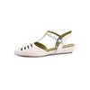 Korean Version T-shaped Rear Hollow Flat Heel Bag Head Sandals 2025 Summer New Women's Shoes Cowhide Square Head Hollow Shoes Women's Sandals