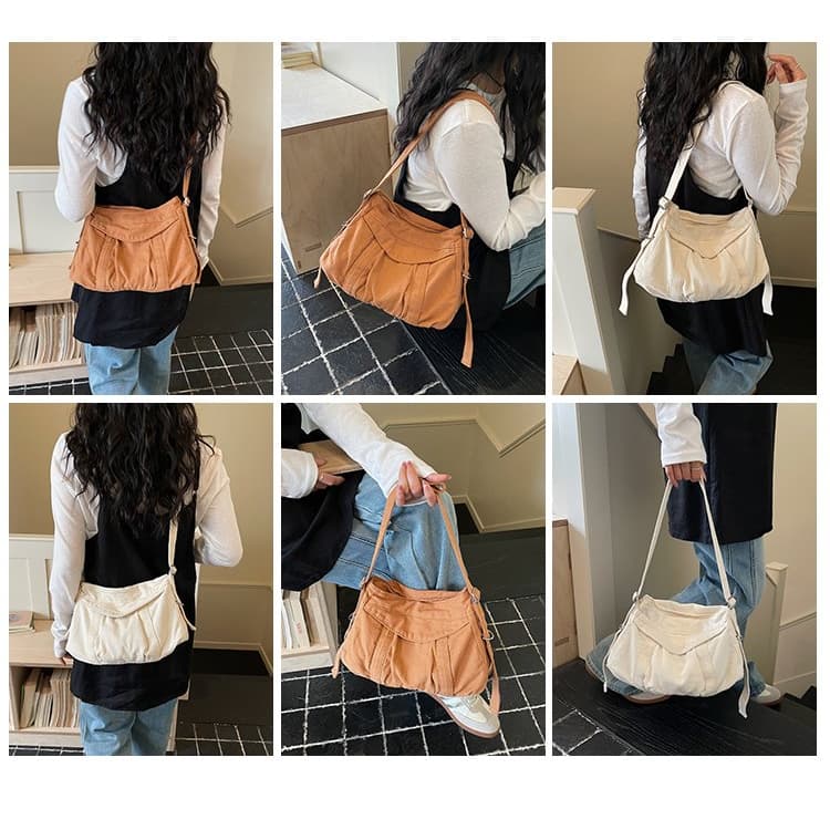 Washed Canvas Messenger Bag Women's Shoulder Bag
