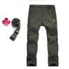 Unisex Winter Fleece-Lined Windproof Waterproof Plus Size Ski & Mountaineering Pants