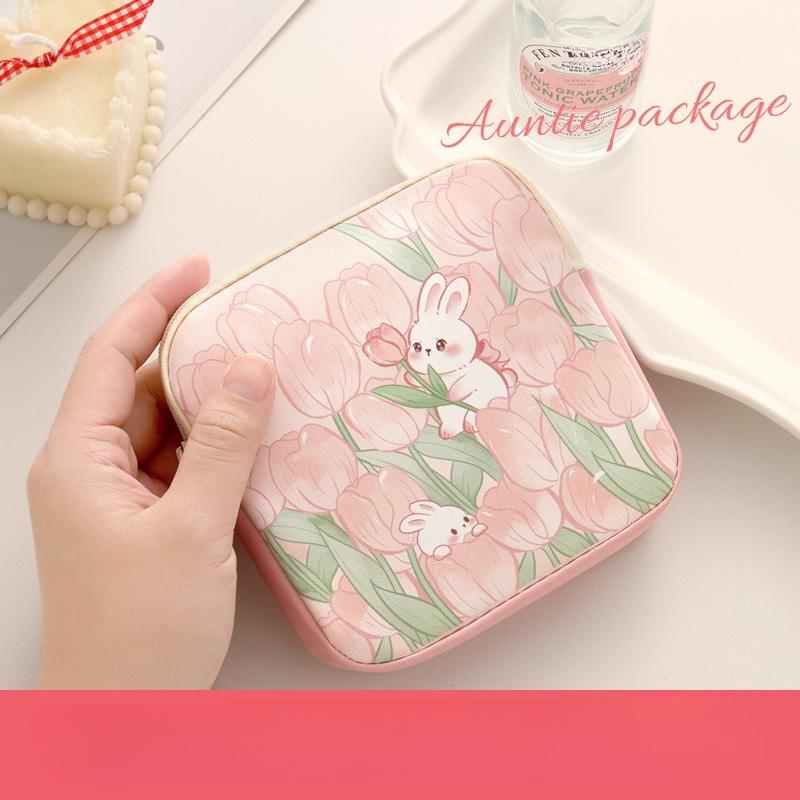 Große Kapazität Damenbinden-Tasche Tragbarer Mini-Datenkabel-Organizer Mehrzweck Damen Mädchen Kosmetik-Make-up-Tasche Geldbörse