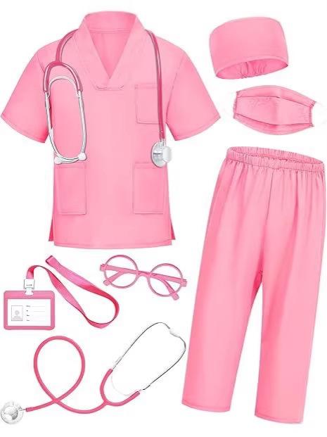 Children Doctor Role Play Set White Coat Nurse Costume Dress Up Pretend Play Toy