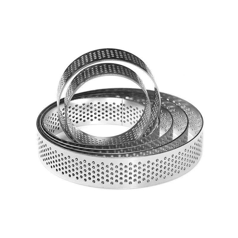 430 Stainless Steel Perforated Tart and Cake Mousse Ring Mold
