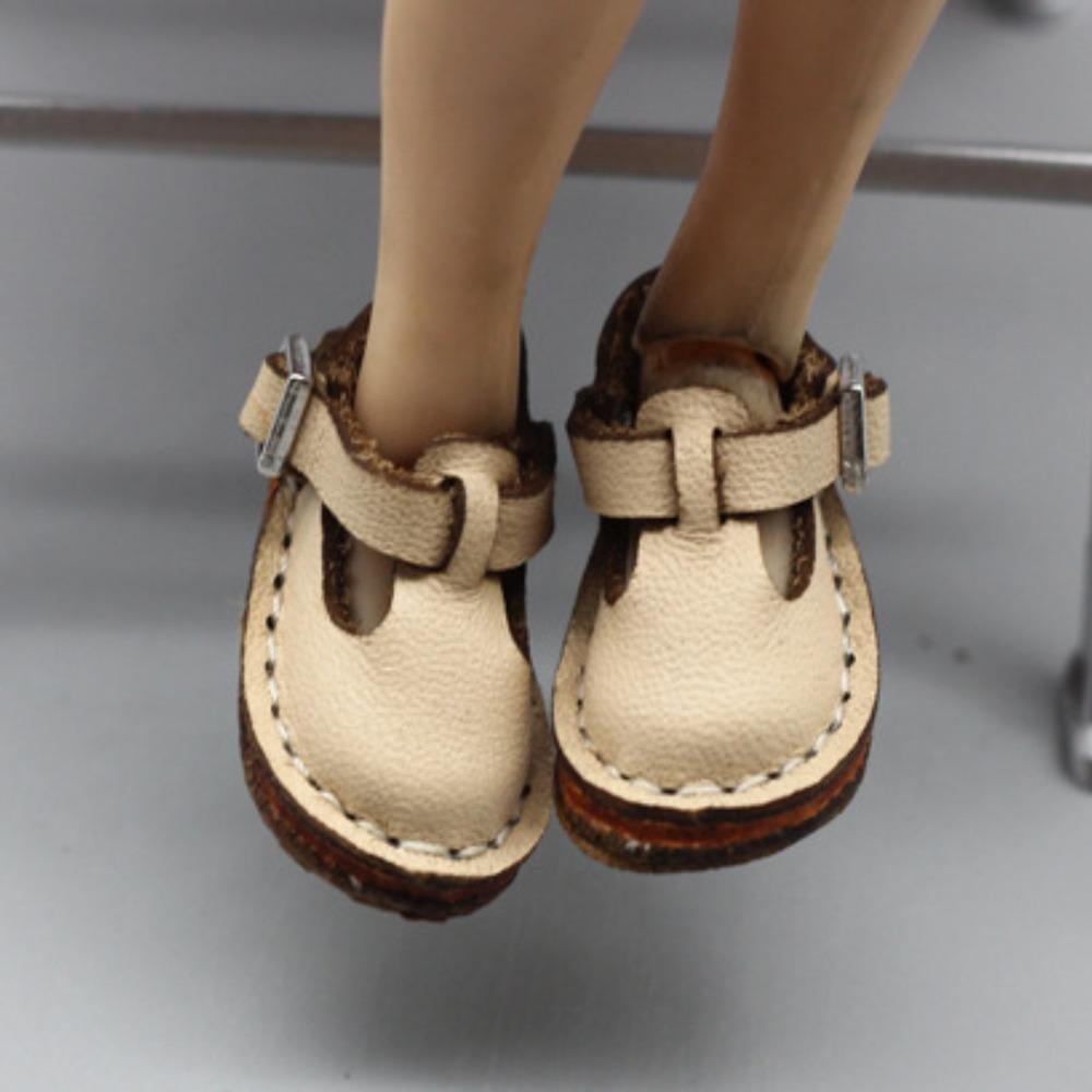 

1 Pair Solid Color Obitsu 22/24/26 Doll Shoes Leather sandals Blythe Doll Shoes Children бежевый