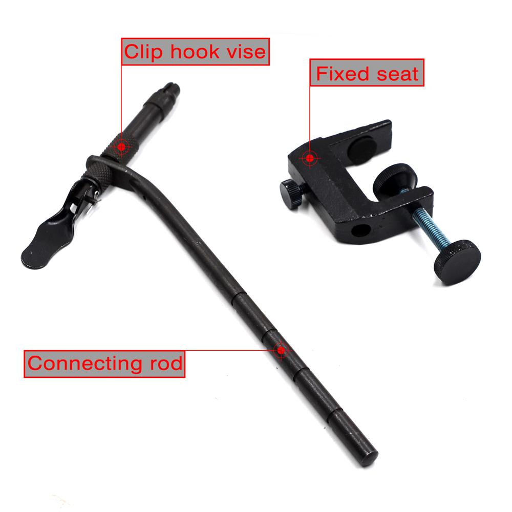 MNFT 1Pcs Rotary C-Clamp Fly Tying Vise DIY Matte Black Iron Tying Vise Flies Fly Hook Tool for Beginner Travellers