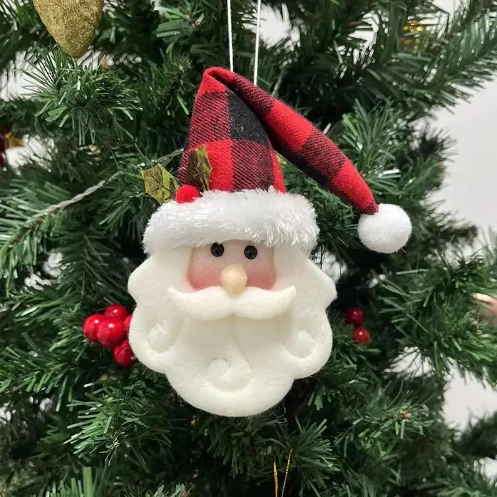 Christmas Fabric Knitted Santa Claus Doll Ornament Hanging Decor for Tree Home Fireplace Party Scene Decoration Arrangement