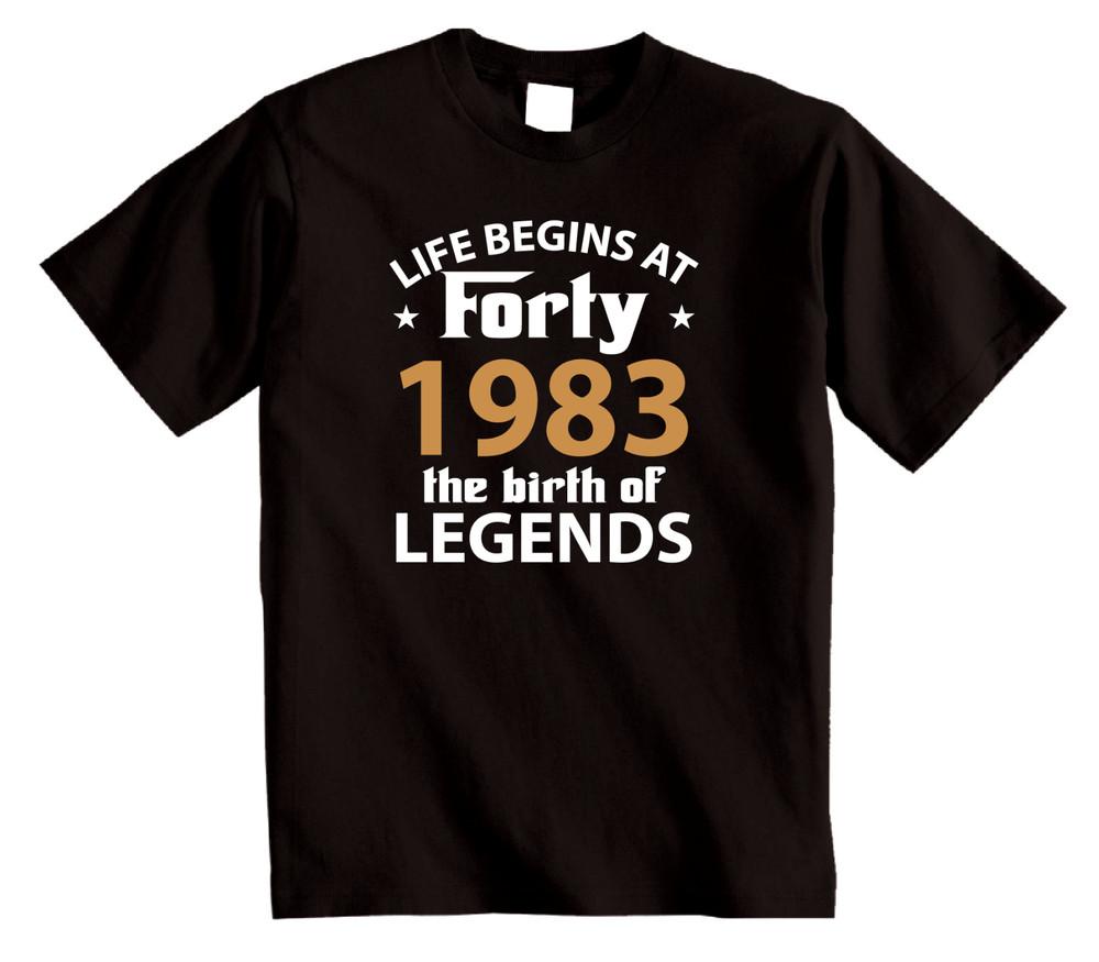 

42nd Birthday Gift T-Shirt Life begins at FORTY 1983 Birth of Legends unisex tee 2XL