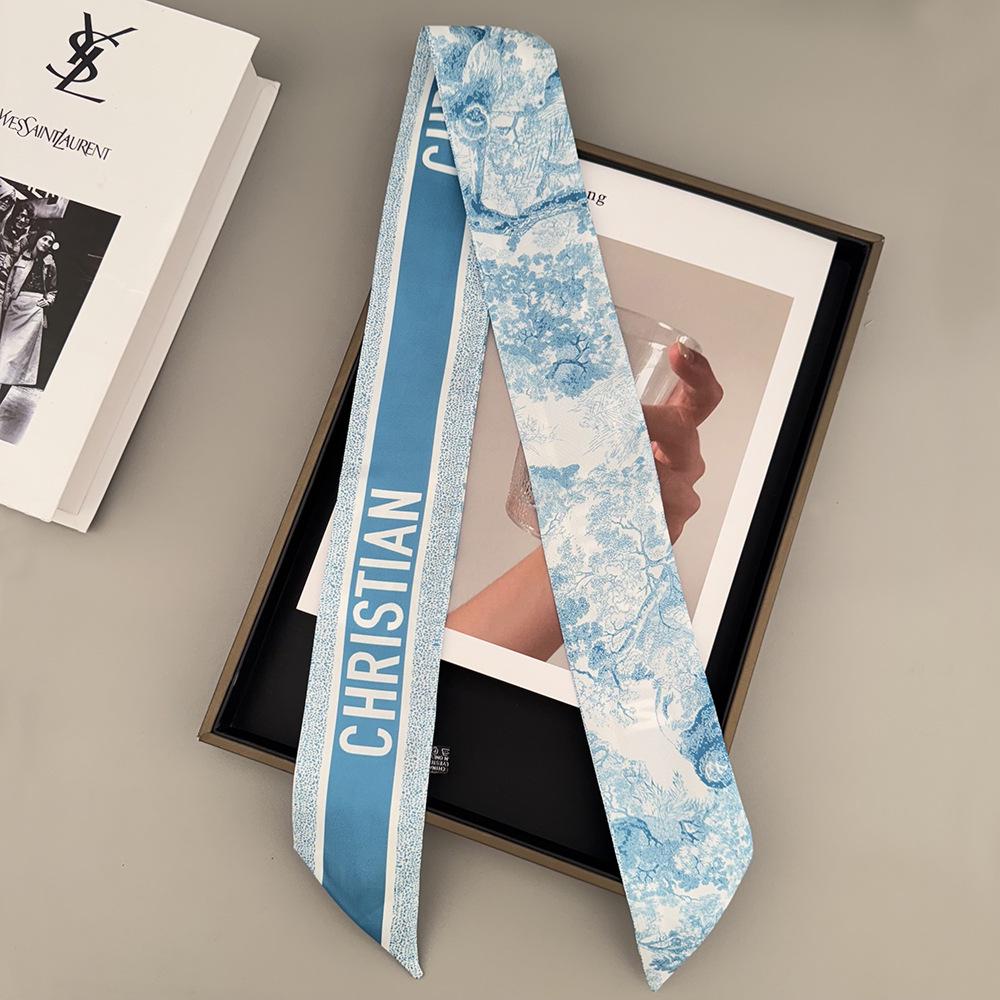 D Family New Lemur High-End Twill Scarf: Imitation Silk Ribbon for Hair, Bags, and Accessories.