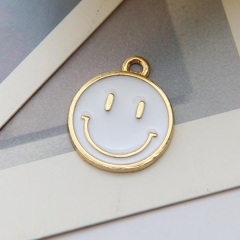 Korean-Style K Gold Alloy Cartoon Smiley Face Charms: Cute DIY Earrings, Bracelets, and Pendants.