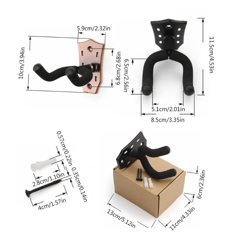 Guitar Wall Mount Metal Guitar Holder Practical Guitar Wall Hanger Guitar Neck Holder Hook Stand Guitar Parts for Bass