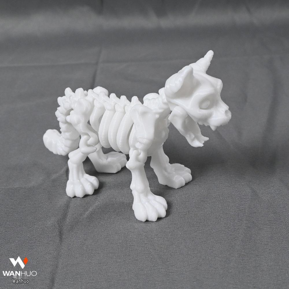 3D-печатная модель шарнирного черепа волка, скелет, настольное украшение