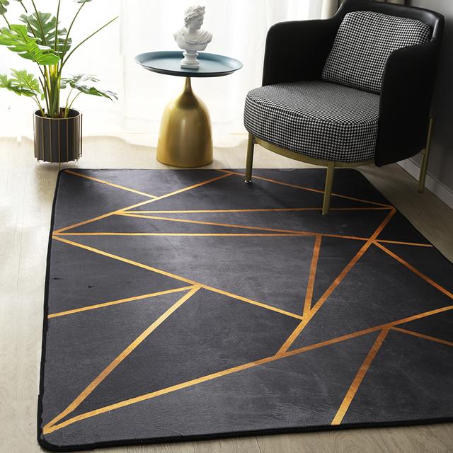 Covor geometric pentru sufragerie Covor din catifea dormitor covoare patrate covoare moi pufoase acasa salon copii canapea covoraș decor