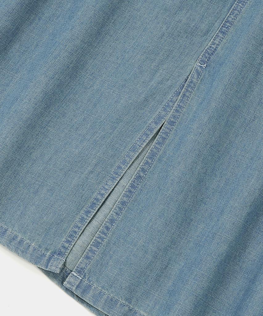 Columbia University Columbia Trajan Label Belted Denim Long Skirts Light Denim
