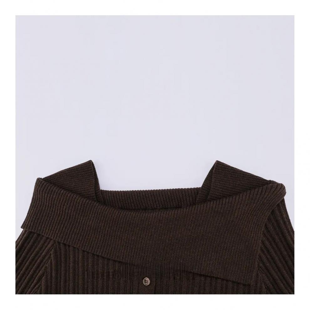 Elegant Korean Style Knitwear Set: One-Shoulder Autumn/Winter Skirt for Ladies