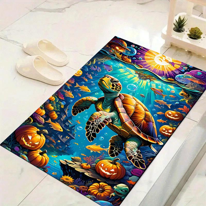 

1pc Sea turtles Print, Design Indoor Area Rug - Soft, Anti-Slip, and Durable Gaming Room Decor for Bedroom, Living Room 60cm by 90cm