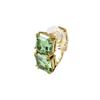 Millenia Single Cut Gold-Plated Ear Clip Green Women Ear Clips 5602389