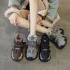 Autumn new versatile casual velvet warm thick-soled muffin heightening sports shoes small women's shoes