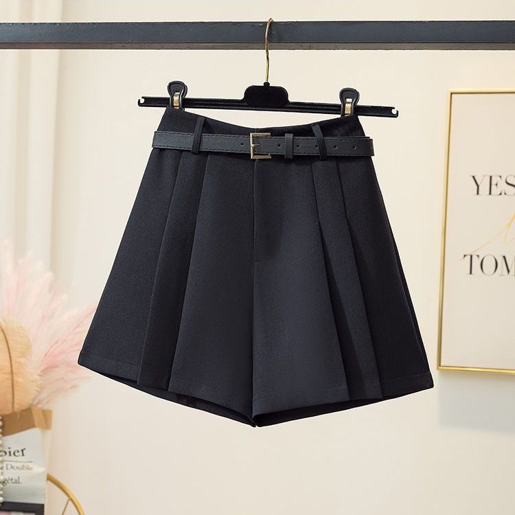 Летние новые корейские повседневные шорты в стиле темперамент, женские тонкие широкие брюки с высокой талией, шорты, тонкие плиссированные брюки 2XL