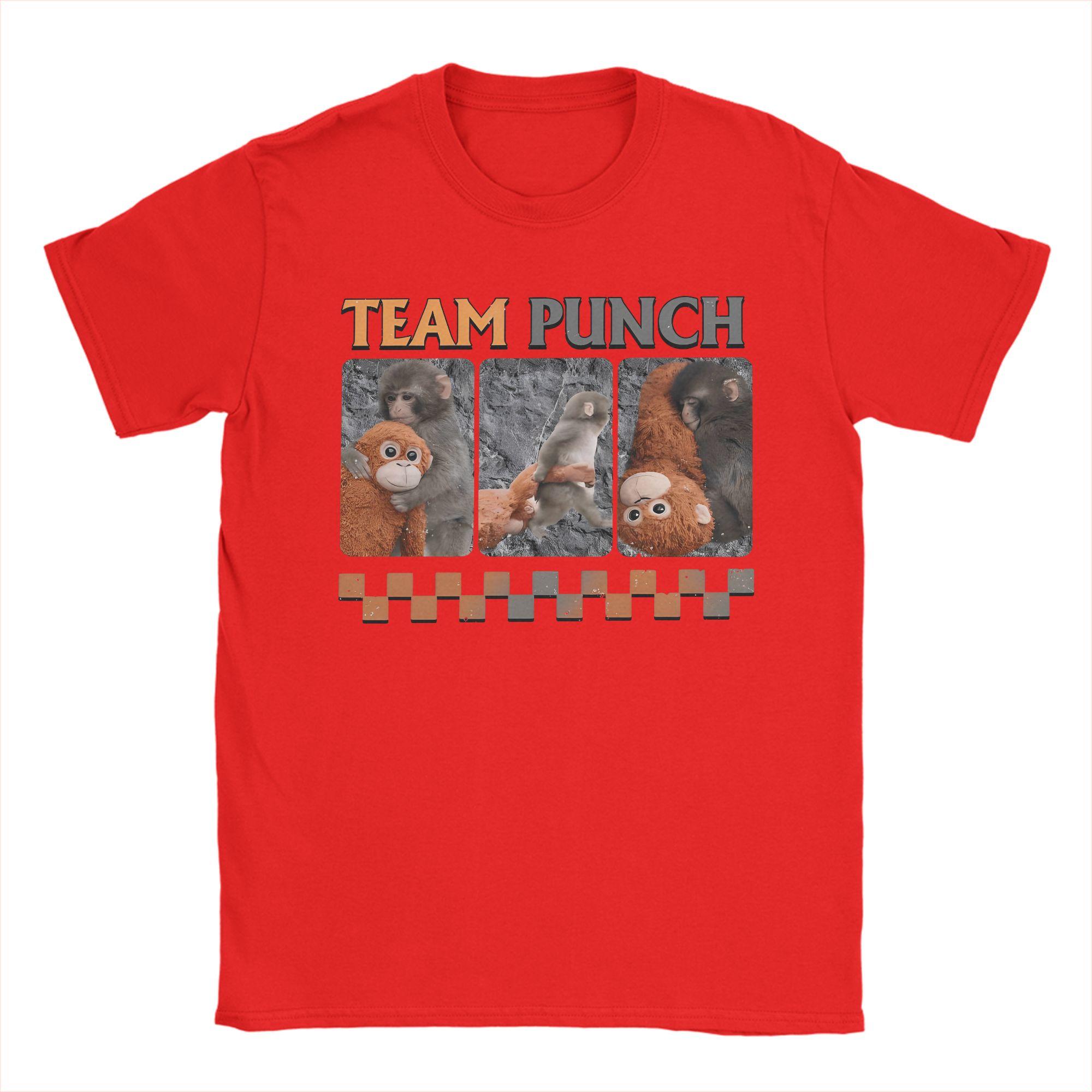 Monkey Punch Baby Monkey Holding Toy Merch Unisex T Shirts Pure Cotton Tee Print Tops Tshirt S
