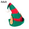 46x36cm Santa Hat Green Adult Women Hat With Elf Ears Soft Non-Woven Christmas Ornament Home Party Costume Accessories
