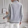 Cozy Fall and Winter Fashion Women's Elegant Knitted Thick Warm Hoodie Color Blocked Half High Collar Versatile Striped Sweater Jumper