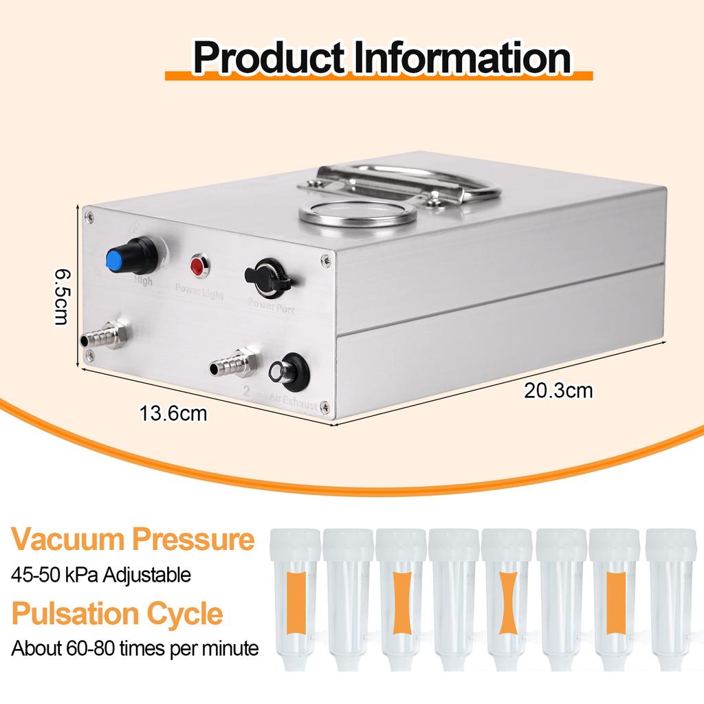 Pulsație Plug In Mașină de Muls Electrică Accesoriu Pompă de Vid pentru Măgar Oaie Vacă Cal nou Consumabile Animale de Fermă