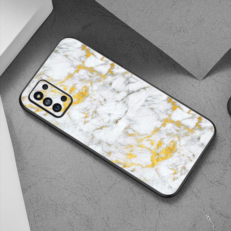 Černobílý mramorový kryt pro Samsung Galaxy A12 A02S A22 A32 A52 A72 A71 A51 A41 A31 A21 A11 A50 A70 A10S A20S Černý kryt