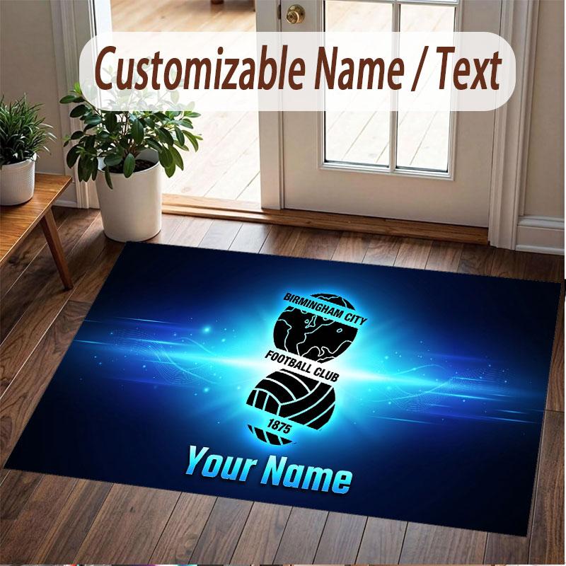 Custom Rug BIRMINGHAM CITY Pattern Print Name Text Soft Non‑Slip Floor Carpet for Home Indoor Decoration