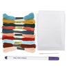 Cross Stitch Set 10 Color Embroidery Thread Water Soluble Cloth Needle Kit for Beginner