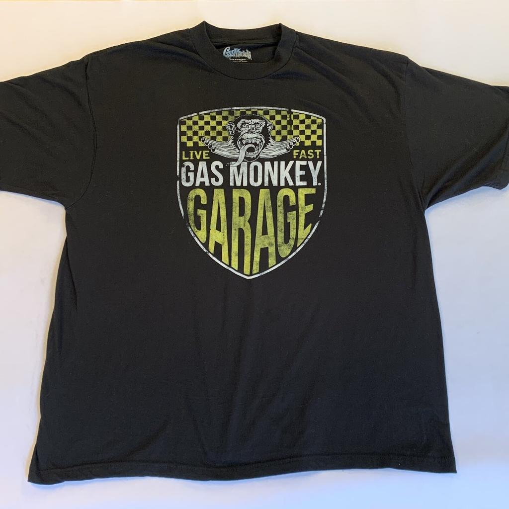 Gas Monkey Garage T-Shirt Size Adult 2XL Black Short Sleeve Cotton Graphic Tee Unisex T-Shirt