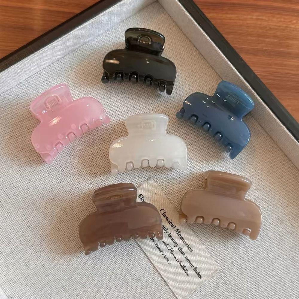 3PCS Solid Color Small Hair Claw Jelly Color Jelly Color Clamp Fashion Acrylic Hair Clip for Girls