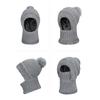 High Stretch Solid Color Knitted Scarf Mask All-In-One Cap Women's Winter Cycling Windproof Warm All-In-One Cap