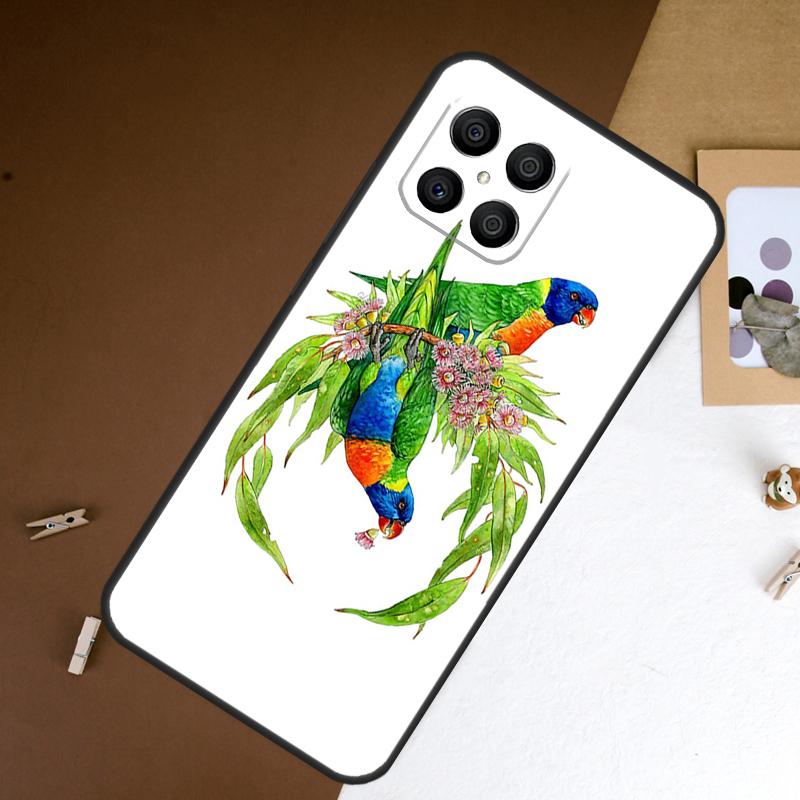 

Чехол с разноцветными попугаями для Honor 400 Pro 200 50 70 90 X9a X9b X9c X9d X8b X8c Win Magic 7 Lite 5 6 8 Pro Honor 70 Lite