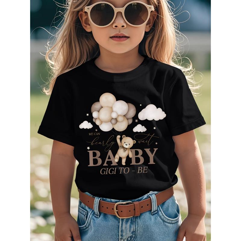 

European Size Soft and Breathable Energetic Casual Wear Comfortable Tops with Fun Designs Girls Summer Clothes 98cm чёрный