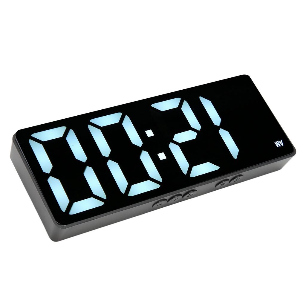 Digital Alarm Clock Multifunction Large Display Modern Style Temperature Display LED Mirror Clock for Home Bedroom