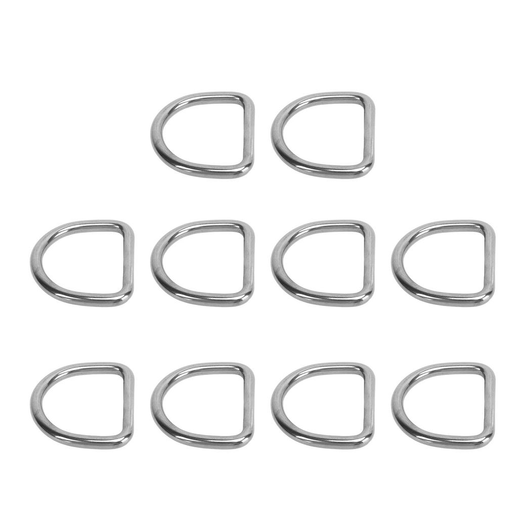 10 Stück 316 Edelstahl D-Ring Halbkreisförmige Geschweißte D-Ring Schnalle Surfbrett Kajak Zug Schnalle Hardware 8MM Durchmesser