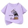 Girls K-POP Idol Print Short Sleeve T-Shirt Cute Cartoon Singer Graphic Tee Kids Summer Casual Top