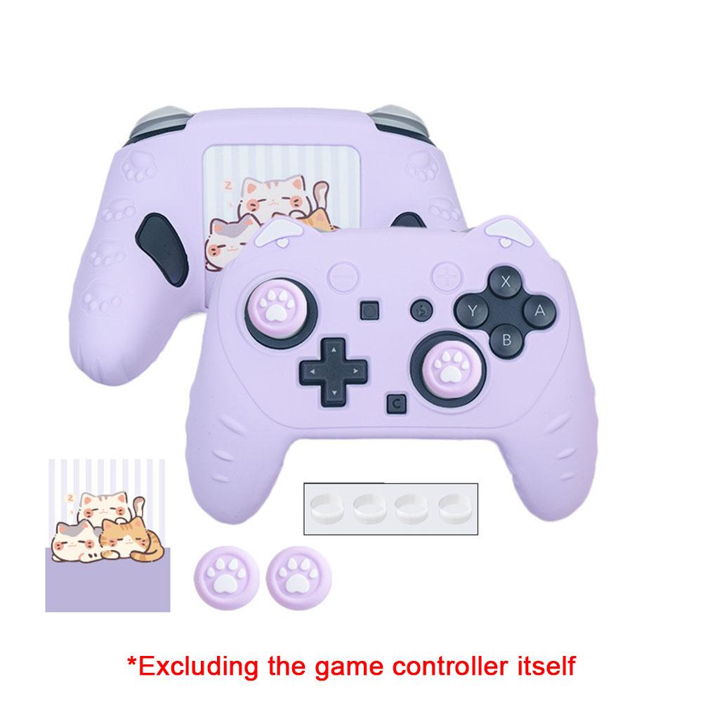 For Switch2 Pro Silicone Cover New Cat Paw Silicone Soft Shell Gamepad Sticker Skin for NS2 Pro Game Controller Case Thumb Stick