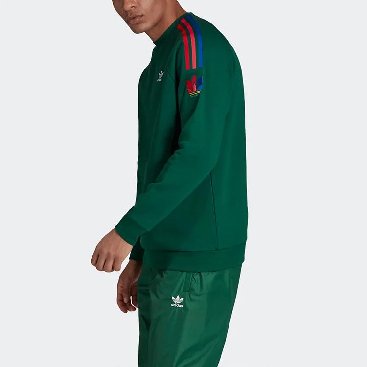 Adidas Originals Sweatshirts Men's Green Crew Neck Moderate Regular (Unisex) Sweatshirts GF0224
