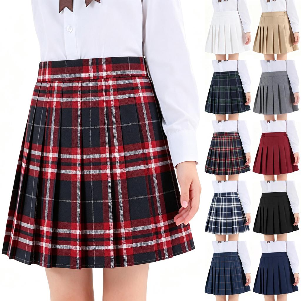 Girls Pleated Skirt Casual School Uniform Skirt for Kids