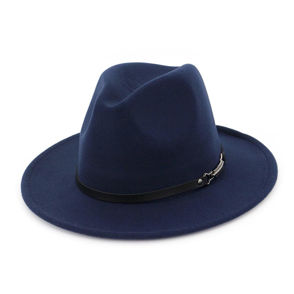 Color : Blue, Size : 56-58cm Hat Tages Zubeh/ör Wide Brim Fashion Herbst Winter Wide Brim Cotton Herren G/ürtel-Jazz-Hut Trilby Retro Hat Fedora-Hut Quaste Fashion Filzhut