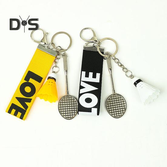 Mini Badminton Keychain Badminton Racket Backpack Accessory Sports Keyring Gifts for Badminton Lover Players