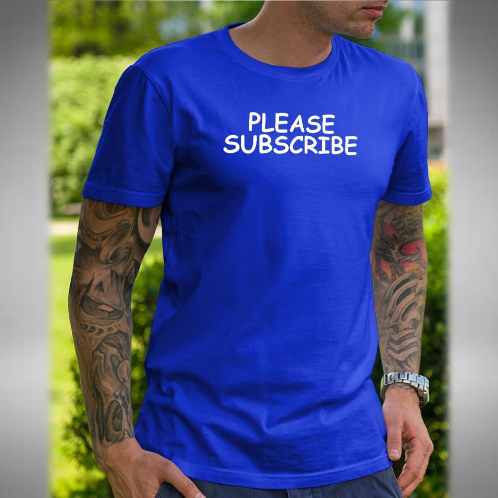

Please Subscribe Mens T-Shirt Funny Social Media 3XL