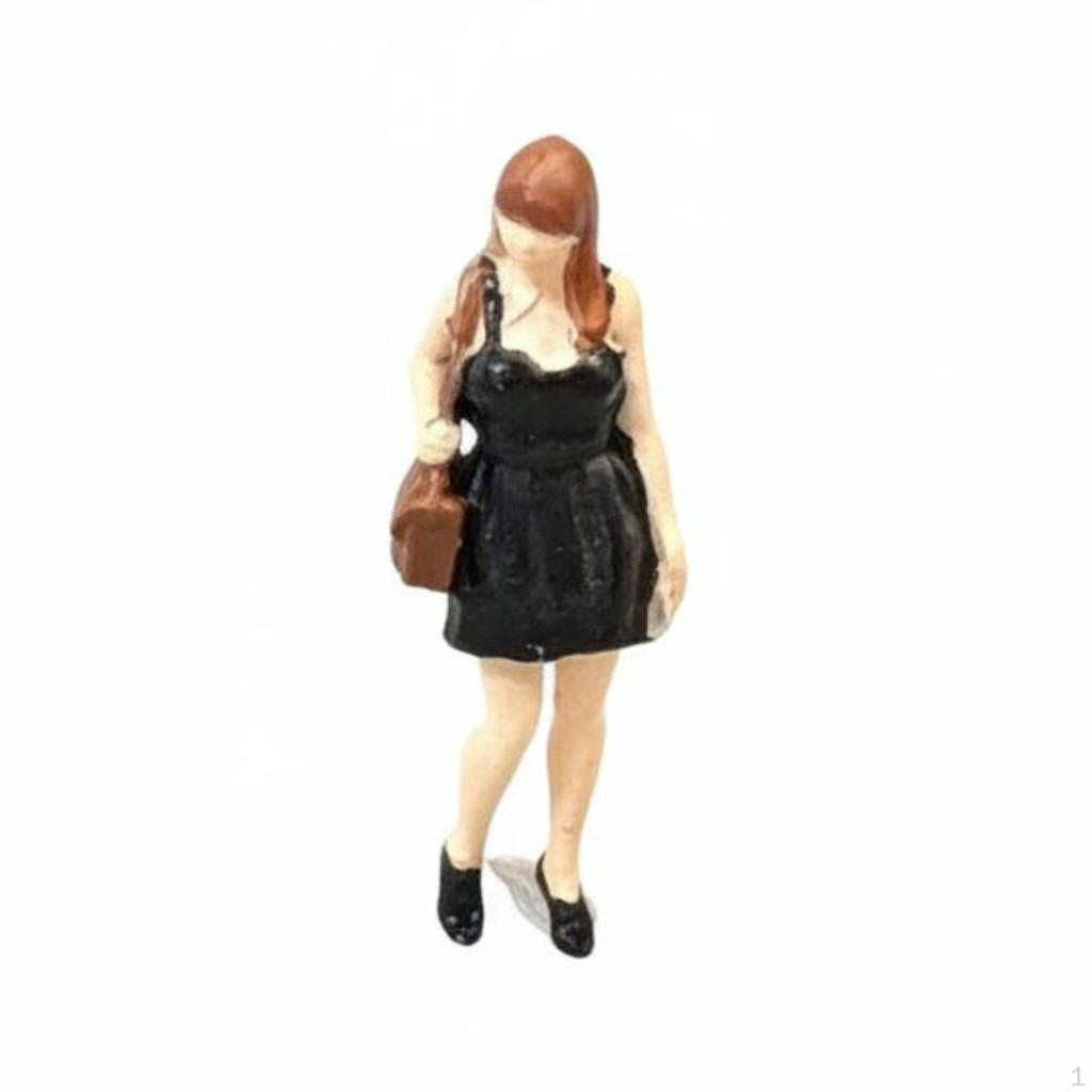 1/64 Hand Painted Resin Figurine Miniature Realistic Mini Woman Model for Collectors,