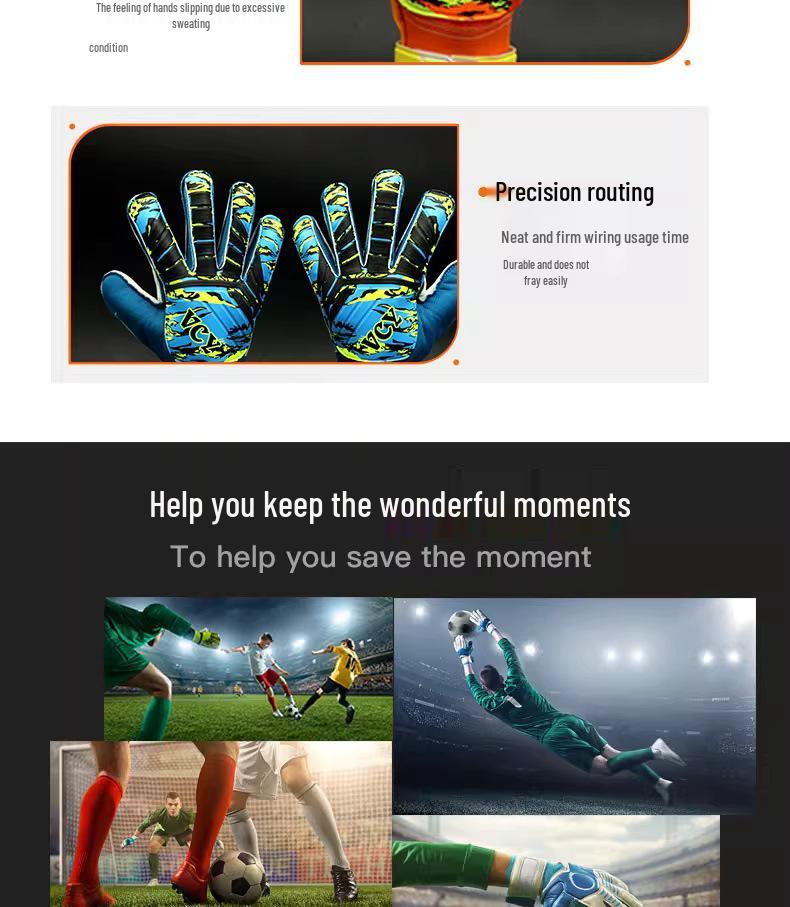 Professional Football Goalkeeper Gloves with Finger Protection - Latex Non-slip, Wear-resistant Sports Equipment